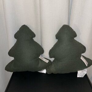 Two green Christmas tree‎ pillows -target bullseye section